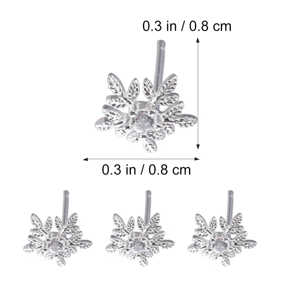 Sterling Crystal Snowflake Earrings Christmas Jewelry for Women Girls