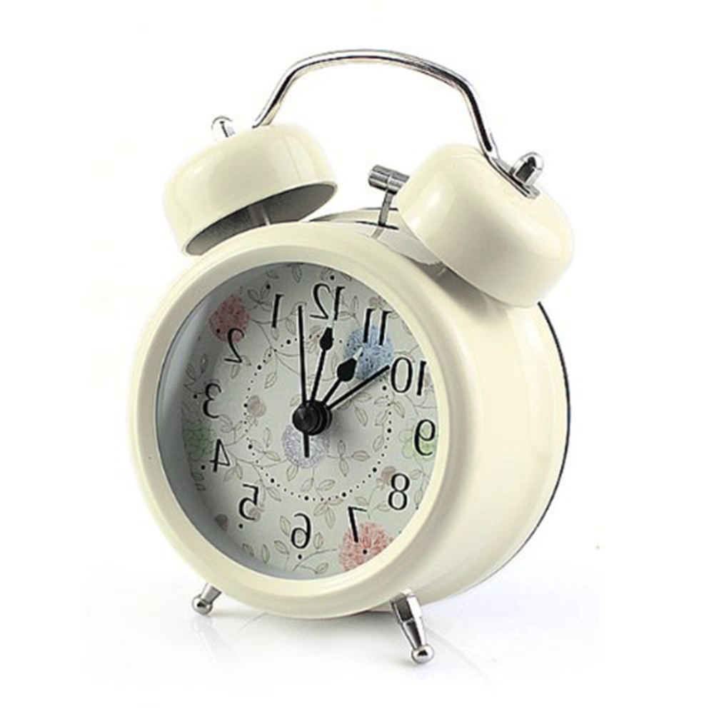 3-Inch Twin Bell Analog Alarm Clock - Loud Alarm Clock (White)