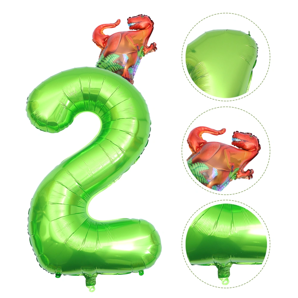 Dinosaur Numeral Balloons Aluminum Foil Decorative Balloons for Birthday Party