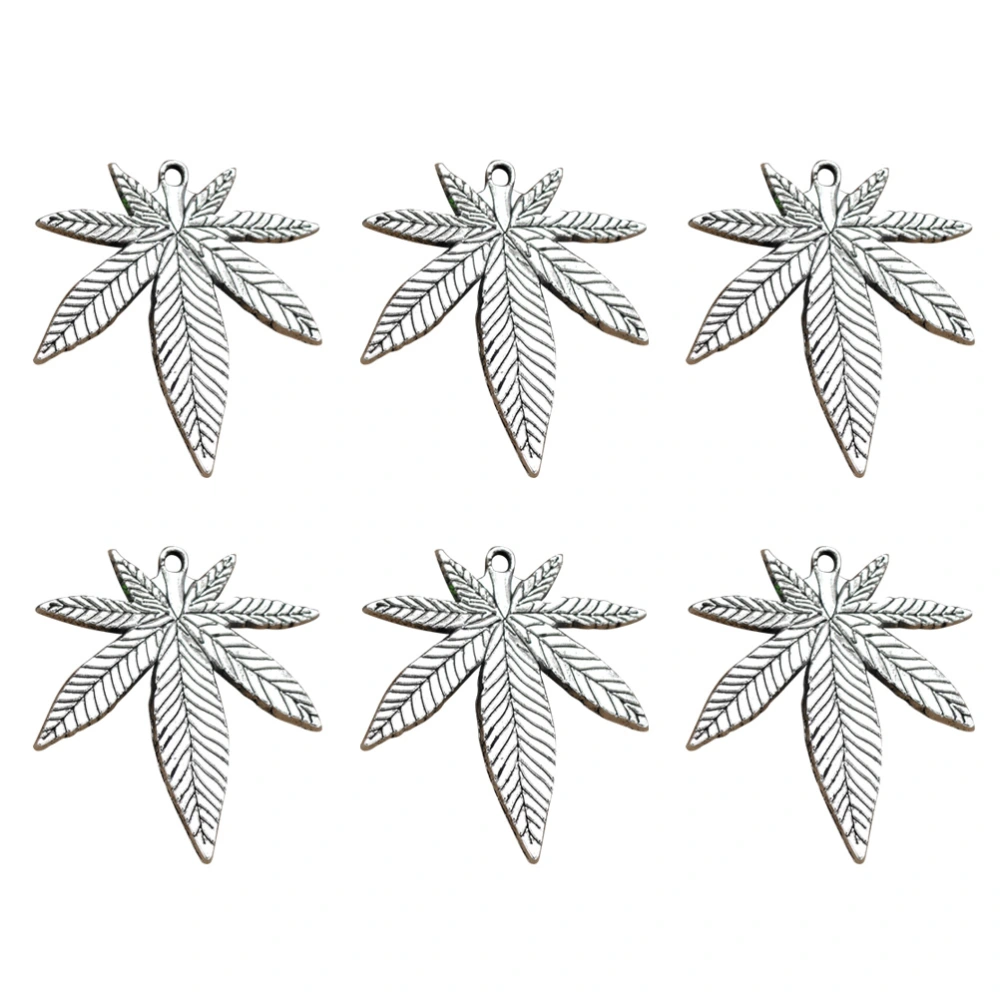 20pcs Alloy Large Leaf Pendant Charms DIY Jewelry Making Accessories for Necklace Bracelet (Antique Silver)