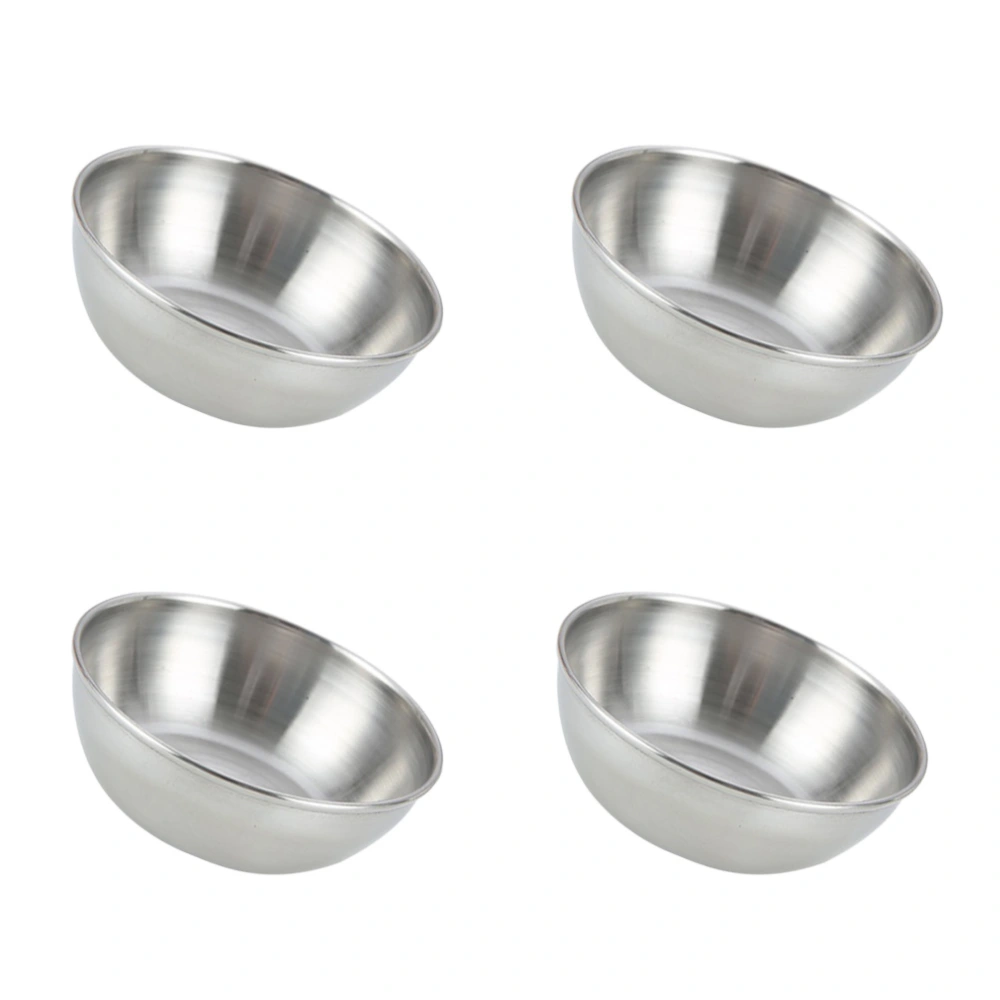 4pcs Stainless Steel Sauce Dishes Food Dipping Bowls Round Seasoning Dish Saucer Appetizer Plates