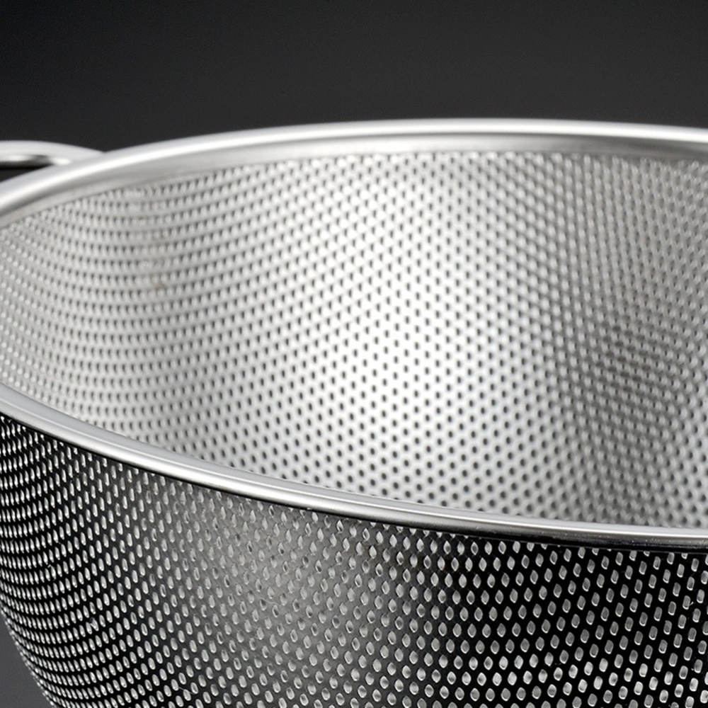 Stainless Steel Professional Colander Strainer with Heavy Duty Handles and Self-draining Solid Ring Base