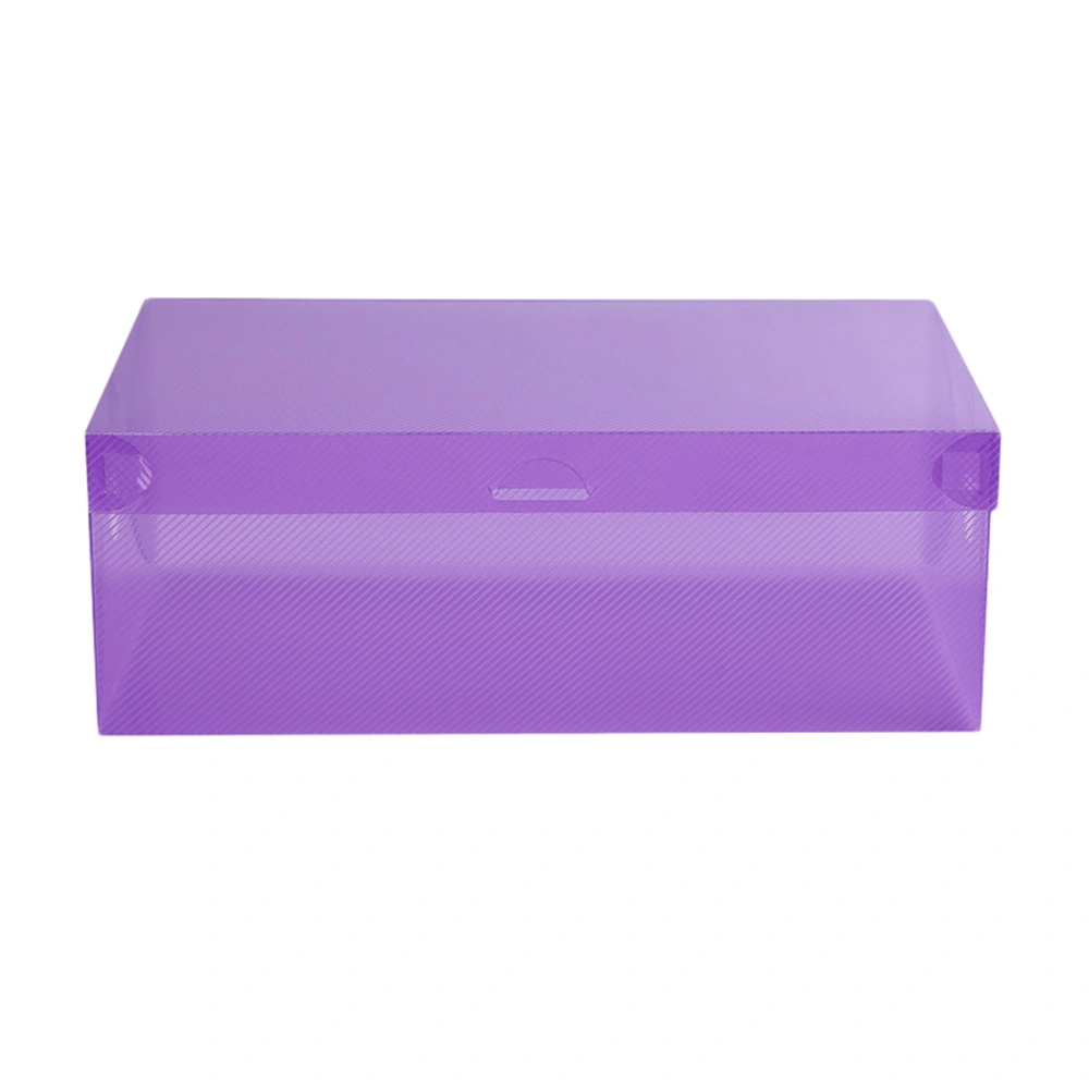 Candy Color Clear Plastic Shoes Case Shoes Storage Box Container Stackable Shoes Organizer Case (Purple)