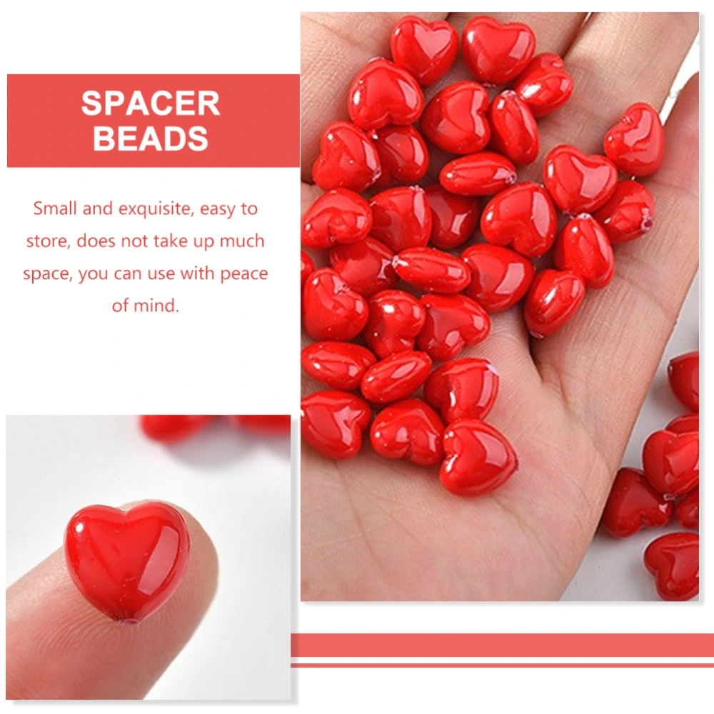 10pcs Heart Spacer Beads Plastic Loose Beads DIY Bracelet Jewelry Making Supplies