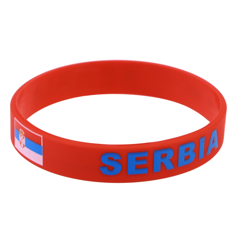 6 Pcs Country Silicone Wristband Fashion Sports Bracelet  (Serbia)