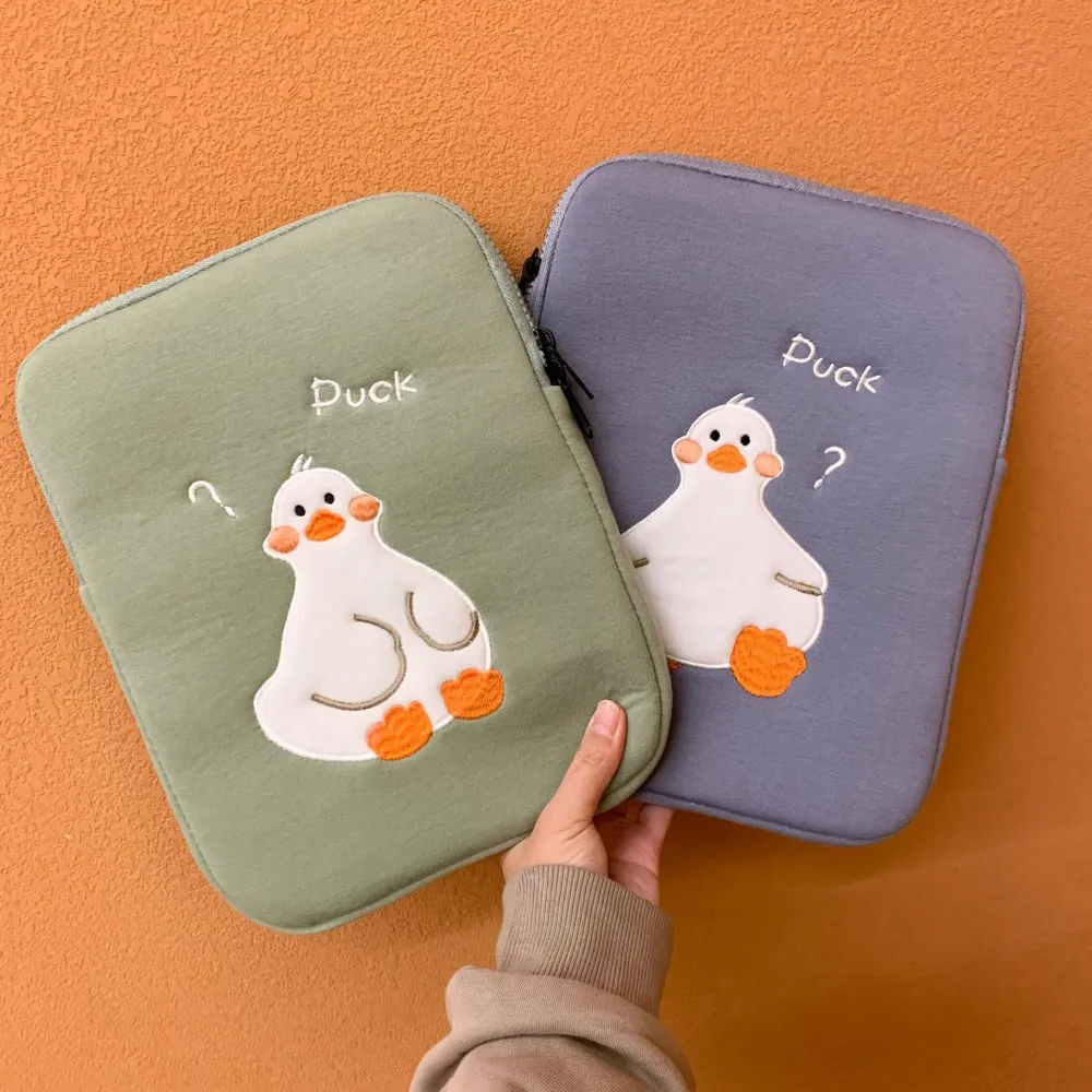 Cartoon Cute Duck Embroidery Ins Niche Design Tablet Case