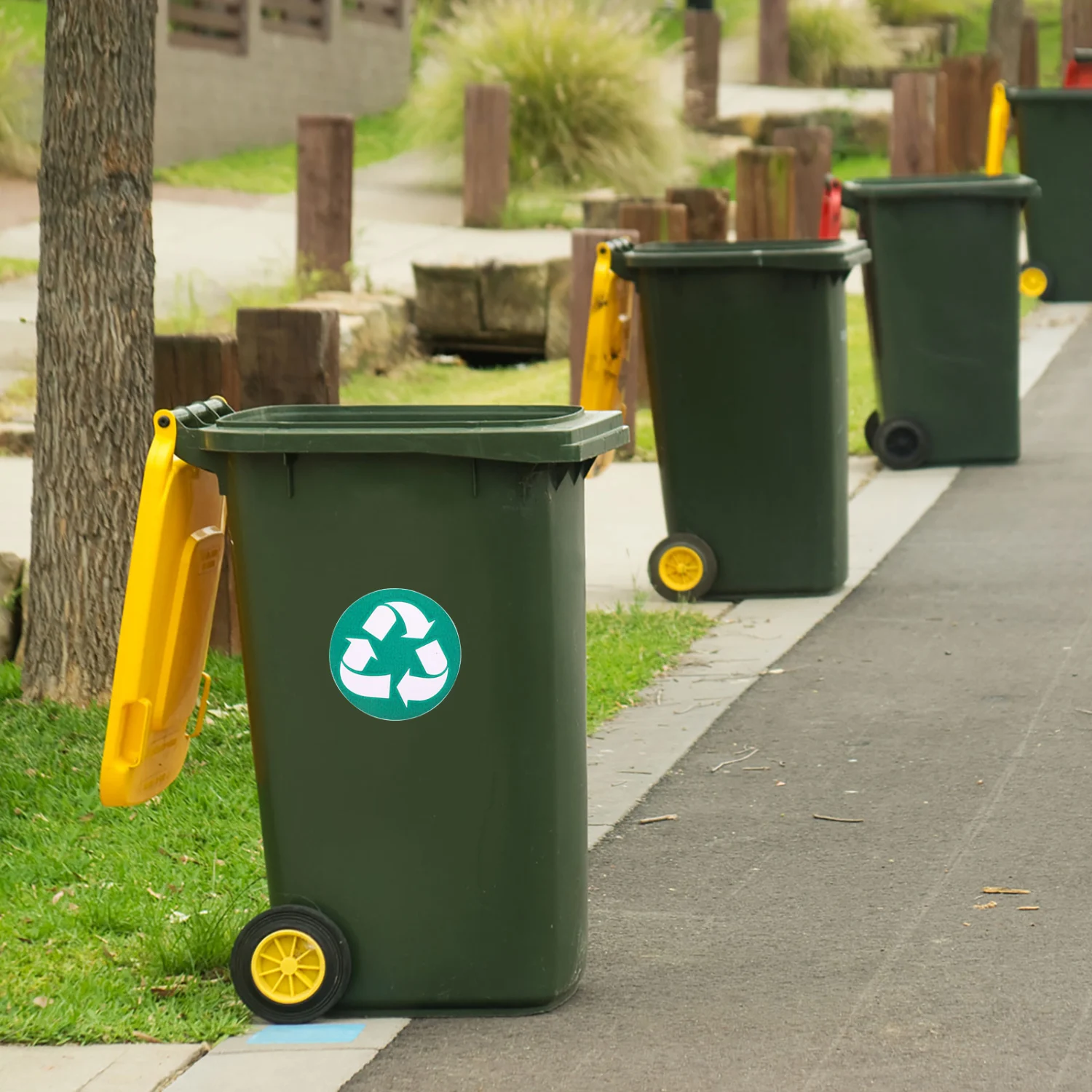 6pcs Garbage Classification Sign Stickers Recycle Stickers Trash Can Stickers