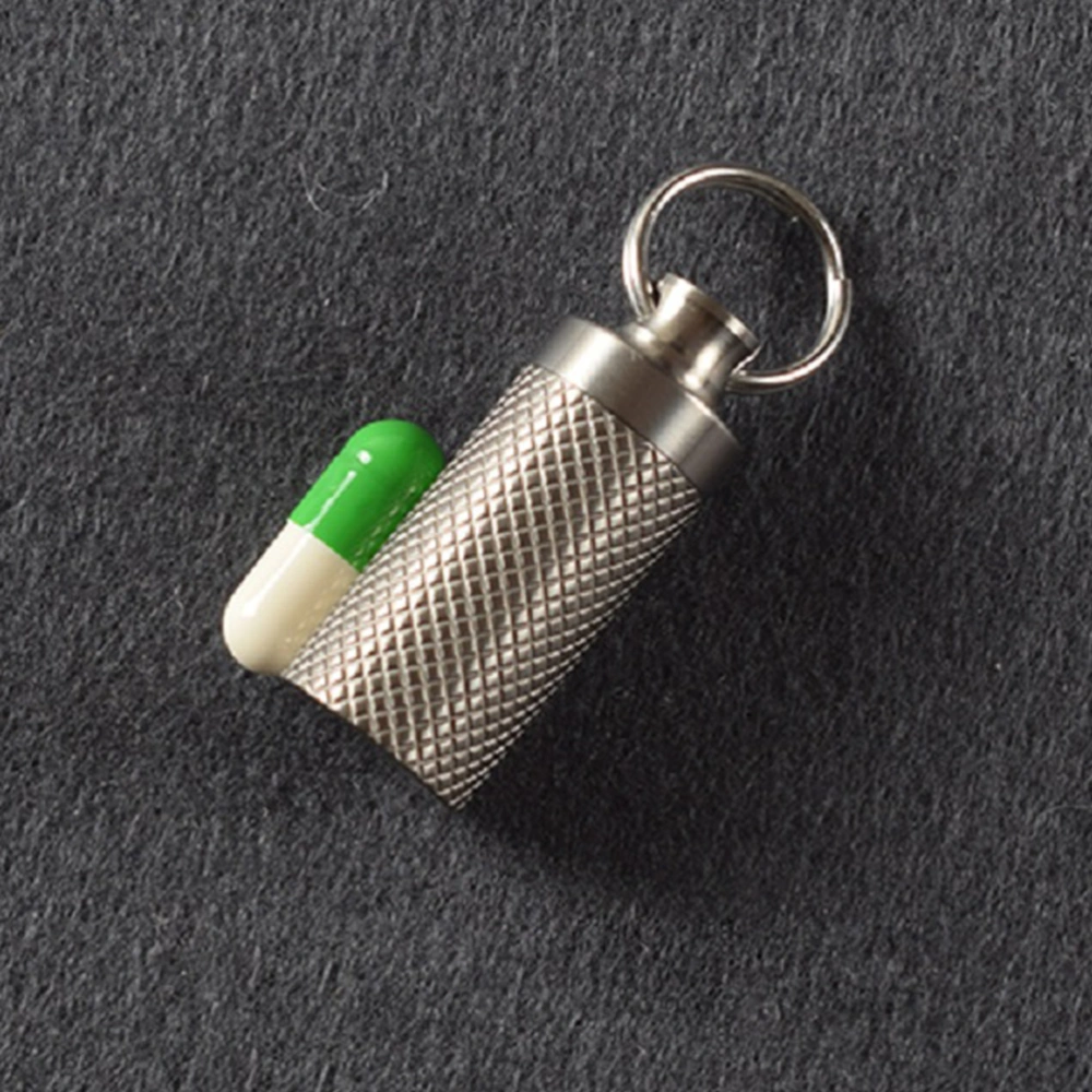 2pcs Outdoor Emergency Pill Holder Portable Mini Pill Boxes Titanium Pill Storage Case