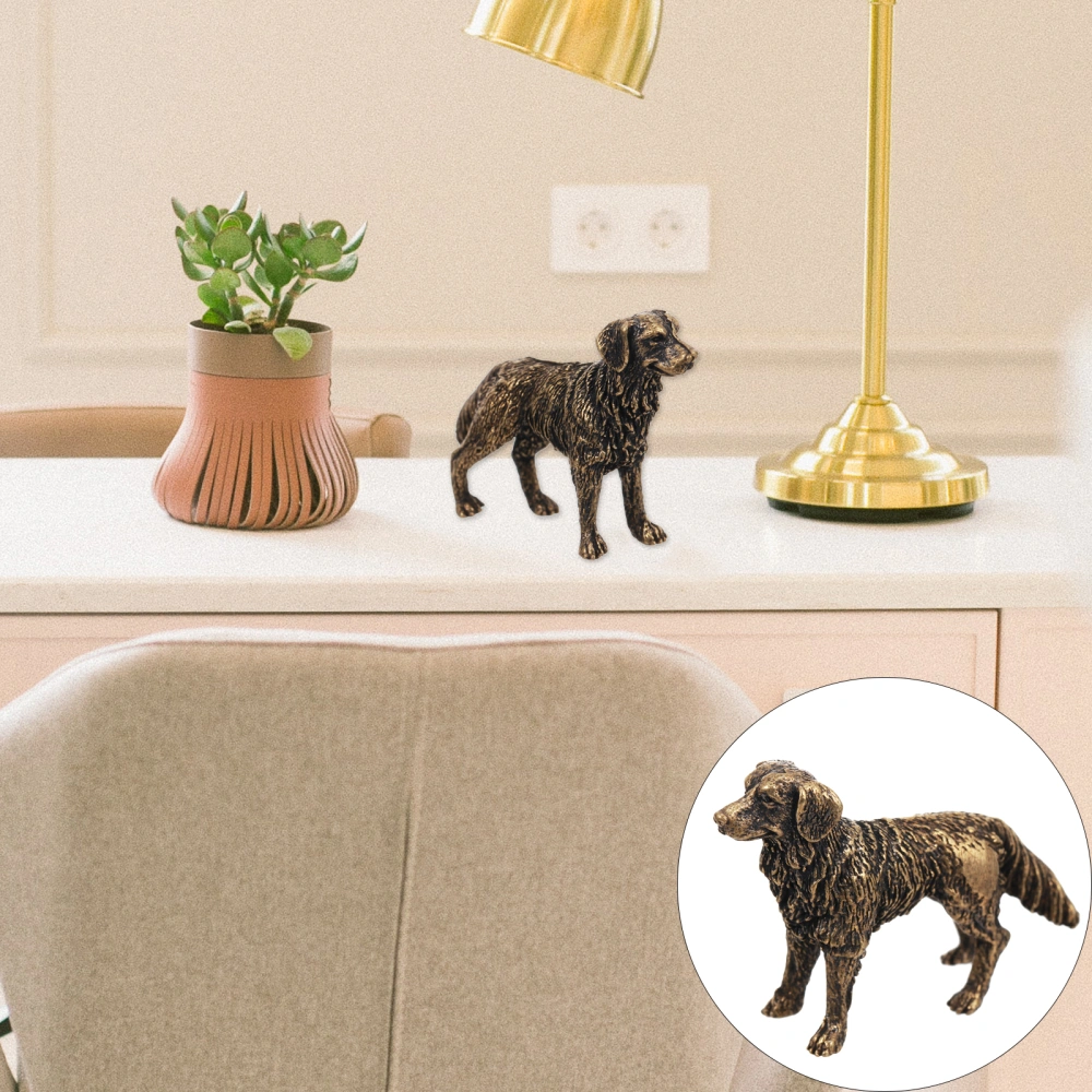 Desk Brass Shepherd Dog Sculpture Antique Style Home Ornament Collectible Gift