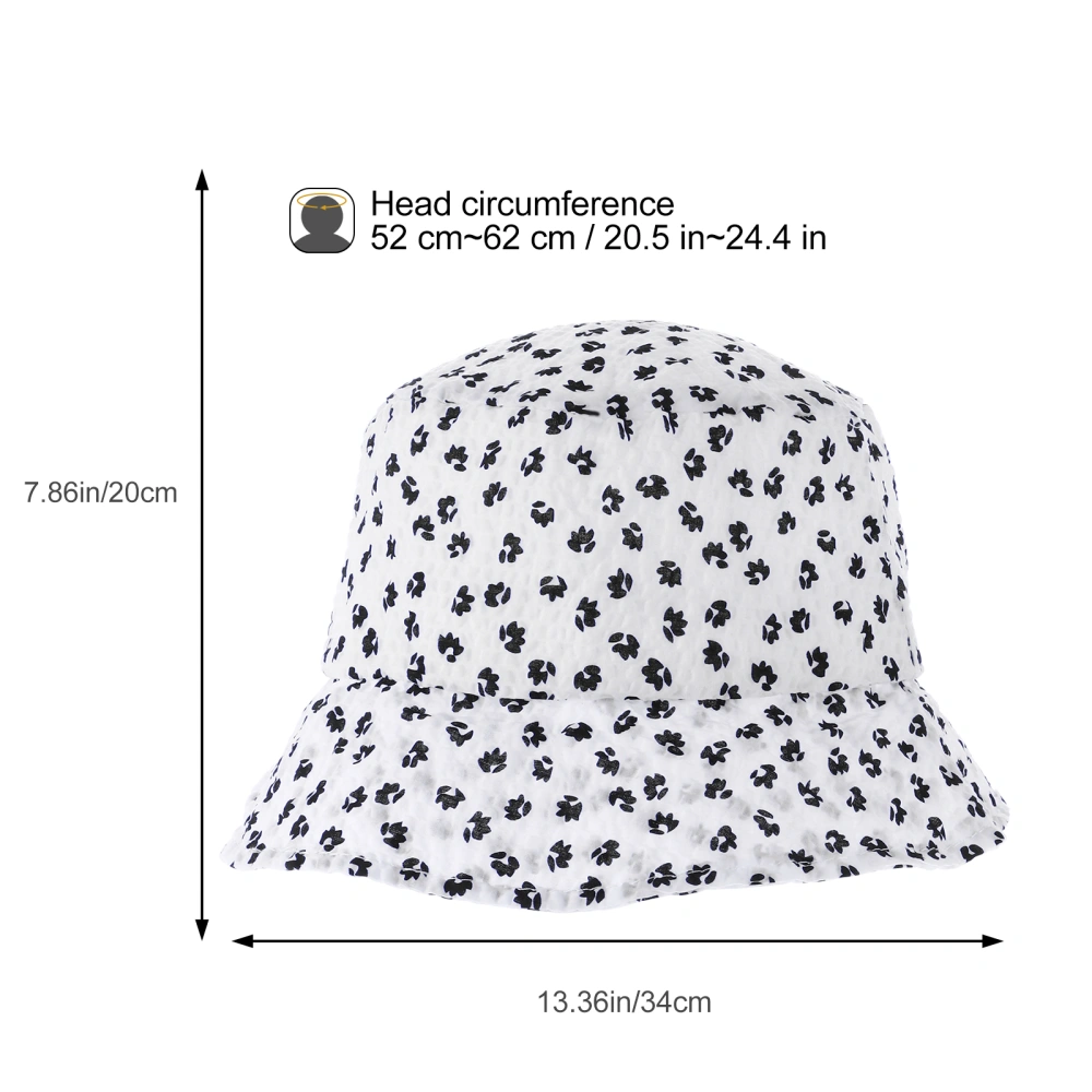 1pc Lovely Flower Printed Fisherman Hat Summer Thin Anti-UV Bucket Hat