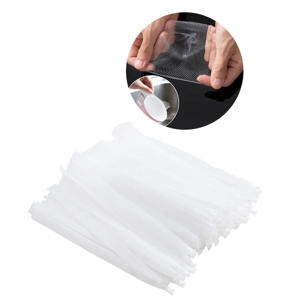 100pcs Kitchen Sink Anti Clogging Garbage Bag Trash Vegetable Strainer Filter Mesh Disposable Drain Debris Filter Garbage Bag (White)