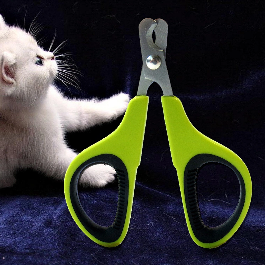1pc Pet Cleaning Stainless Steel Nail Clipper Dog Cat Scissors Claw Cutter Trimmer Pet Nail Cutter (Light Green)