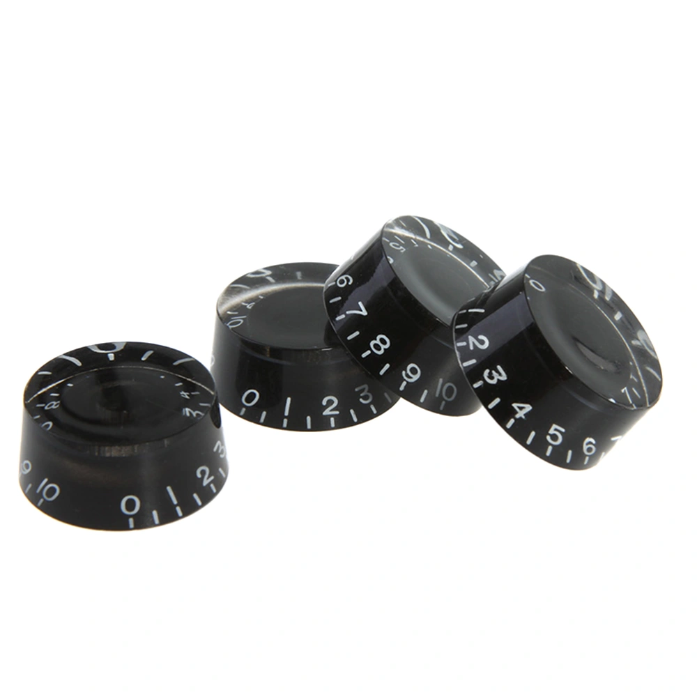 4pcs Control Knobs Volume Tone Knobs Parts for Replacement Electric Guitar (Black)