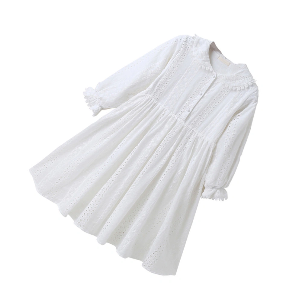 1Pc Girl Lace Dress Comfortable Cotton Dress Long Sleeve Dress One-Piece Dress