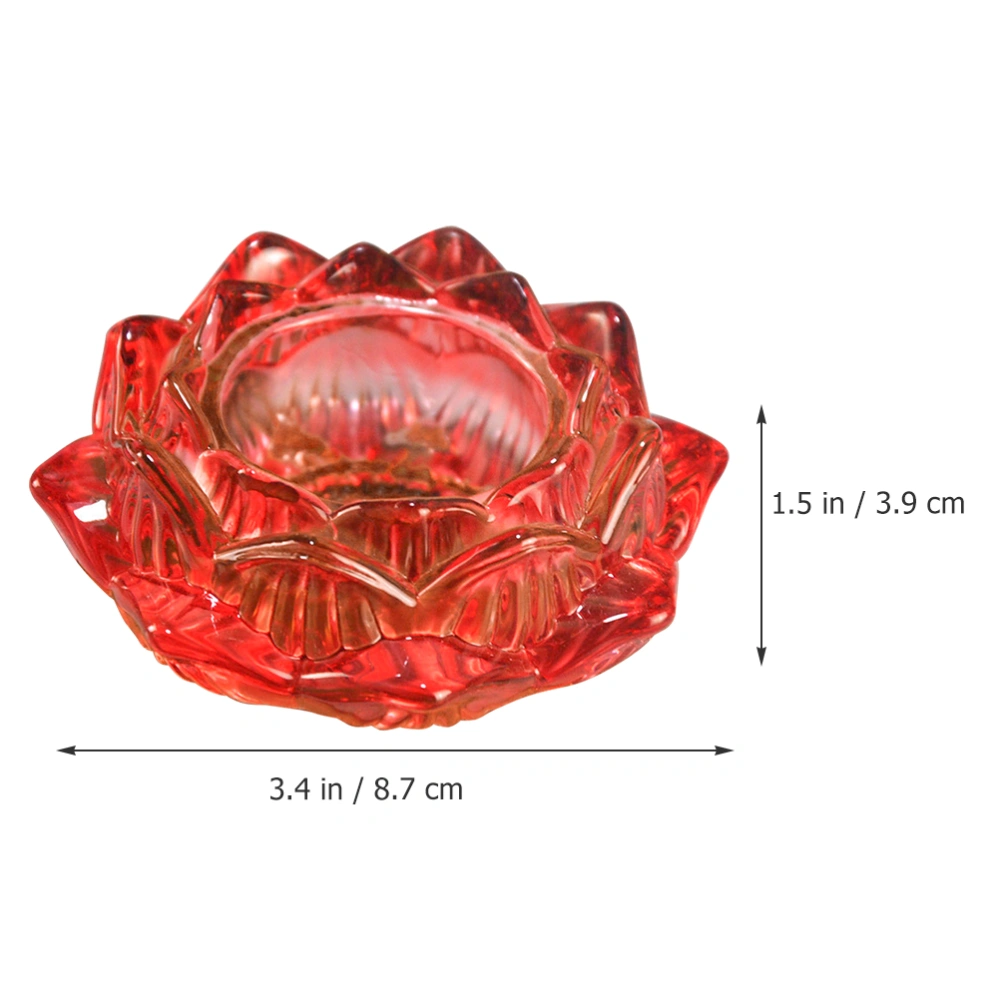 Buddha Lotus Flower Shaped Candle Holder Decorative Glass Lotus Petal Votive Candle Holder