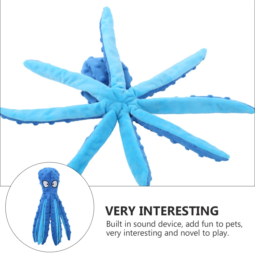 1PC Octopus Dog Plush Toy Cat Dog Bite Resistance Sounding Toy (Random Color)