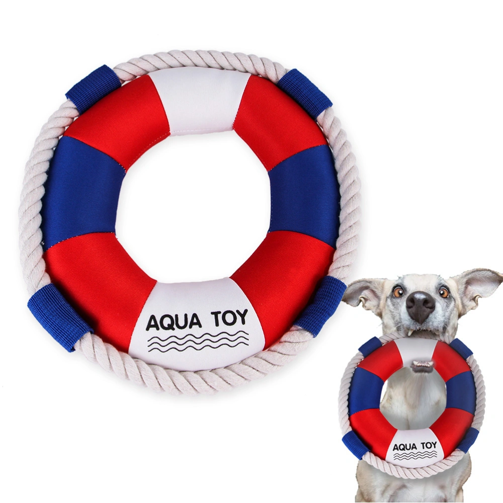 Pet Cotton Rope Toy Dog Sound Toys Puppy Cotton Teeth Cleaning Toys Training Biting Swimming Ring Toy