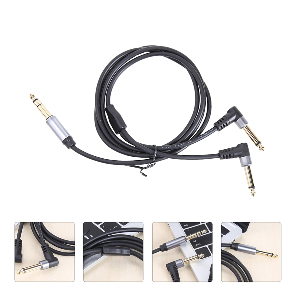 1pc 6.35mm Plug Dual 6.5mm Single Track Transferring Cable Electric Guitar Cable