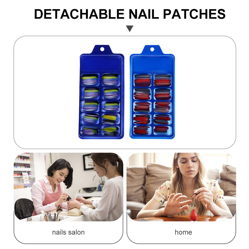 2 Boxes Long Fake Nails Manicure Fake Nails Artificial Female Fingernails
