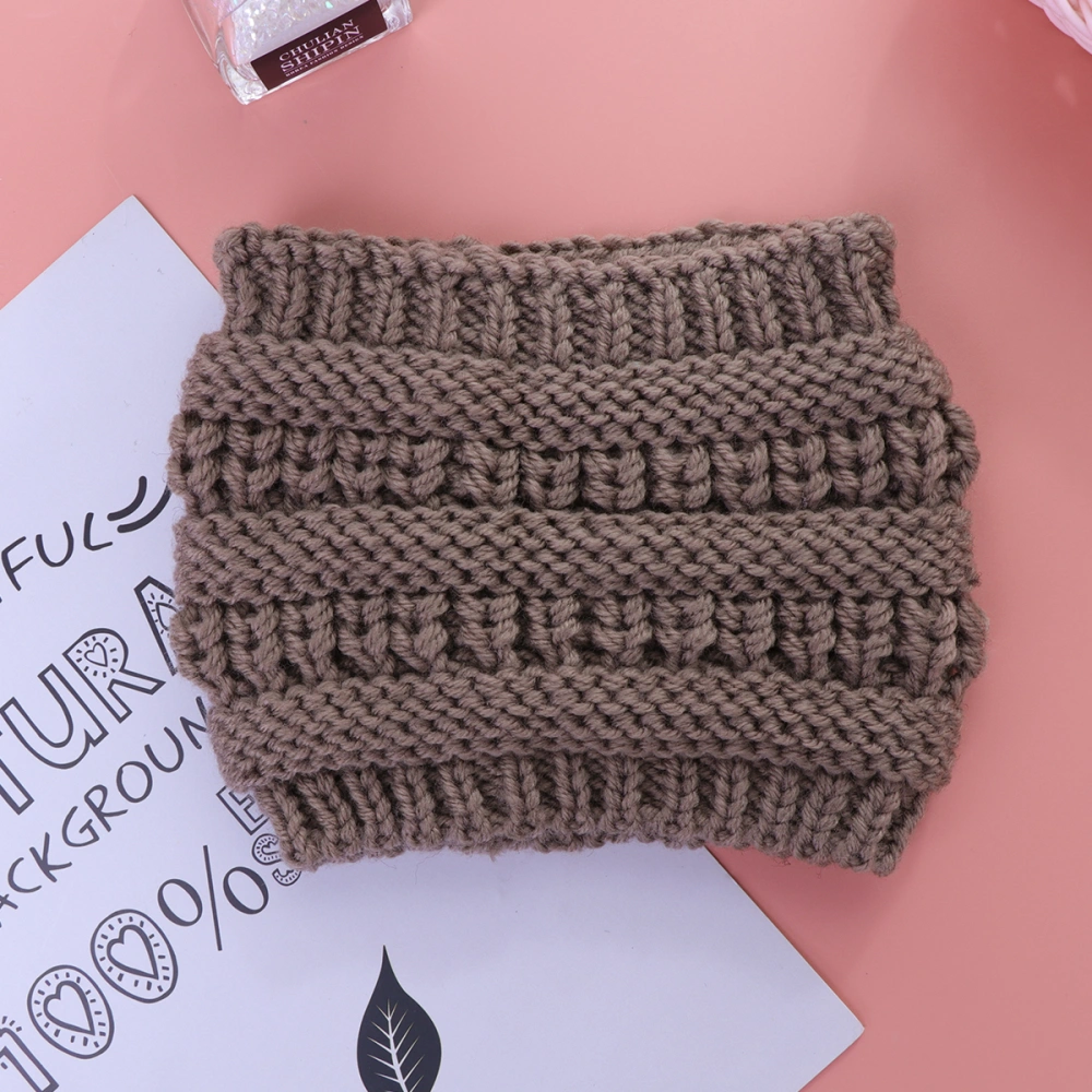 Knitted Chunky Headband Fleece Lining Headwrap Ear Protection Warmer Headwear for Women (Khaki)