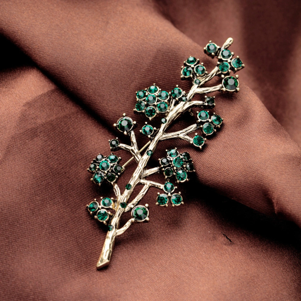 1pc Branch Shaped Brooch Rhinestone Breastpin Clothes Decor Creative Gift for Women Girls Ladies