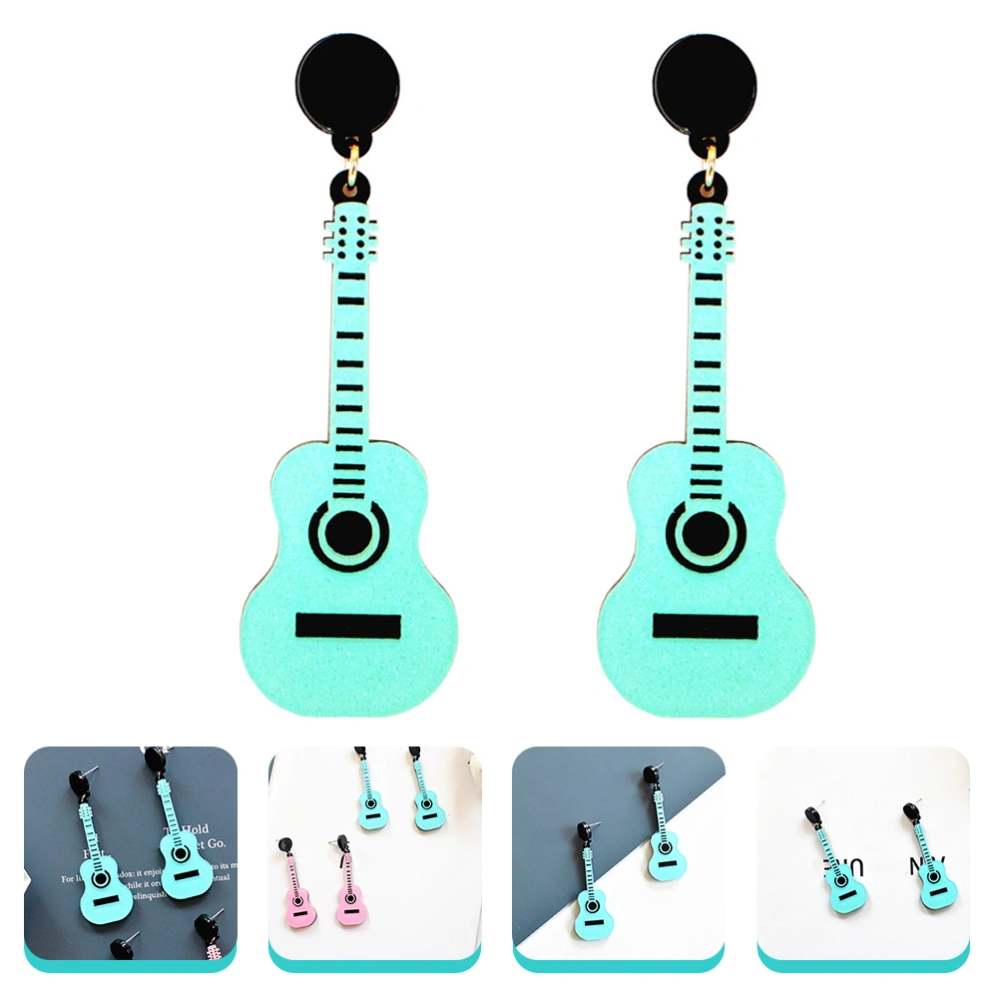 1 Pair Guitar Shape Earrings Hip Hop Style Earrings Women Earrings Ear Jewelry