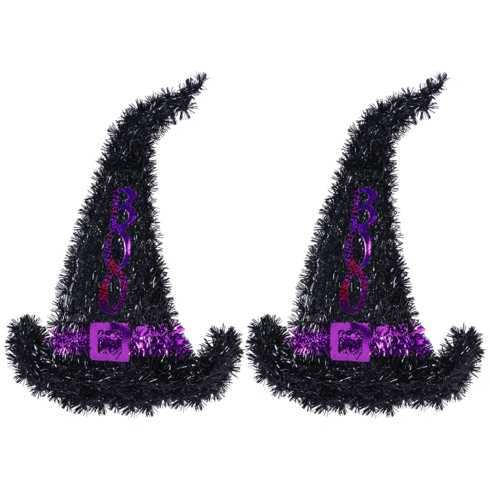 2PCS Hanging Ornament Witch Hat Wall Decoration Party Supplies for Halloween