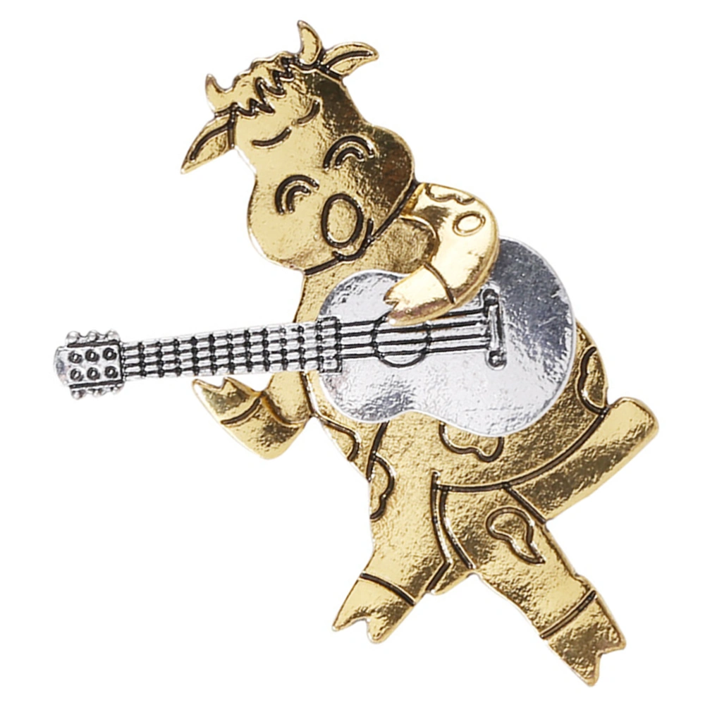 1Pc Alloy Brooch Lovely  Small Cattle Guitar Brooch Clothes Decorative Brooch