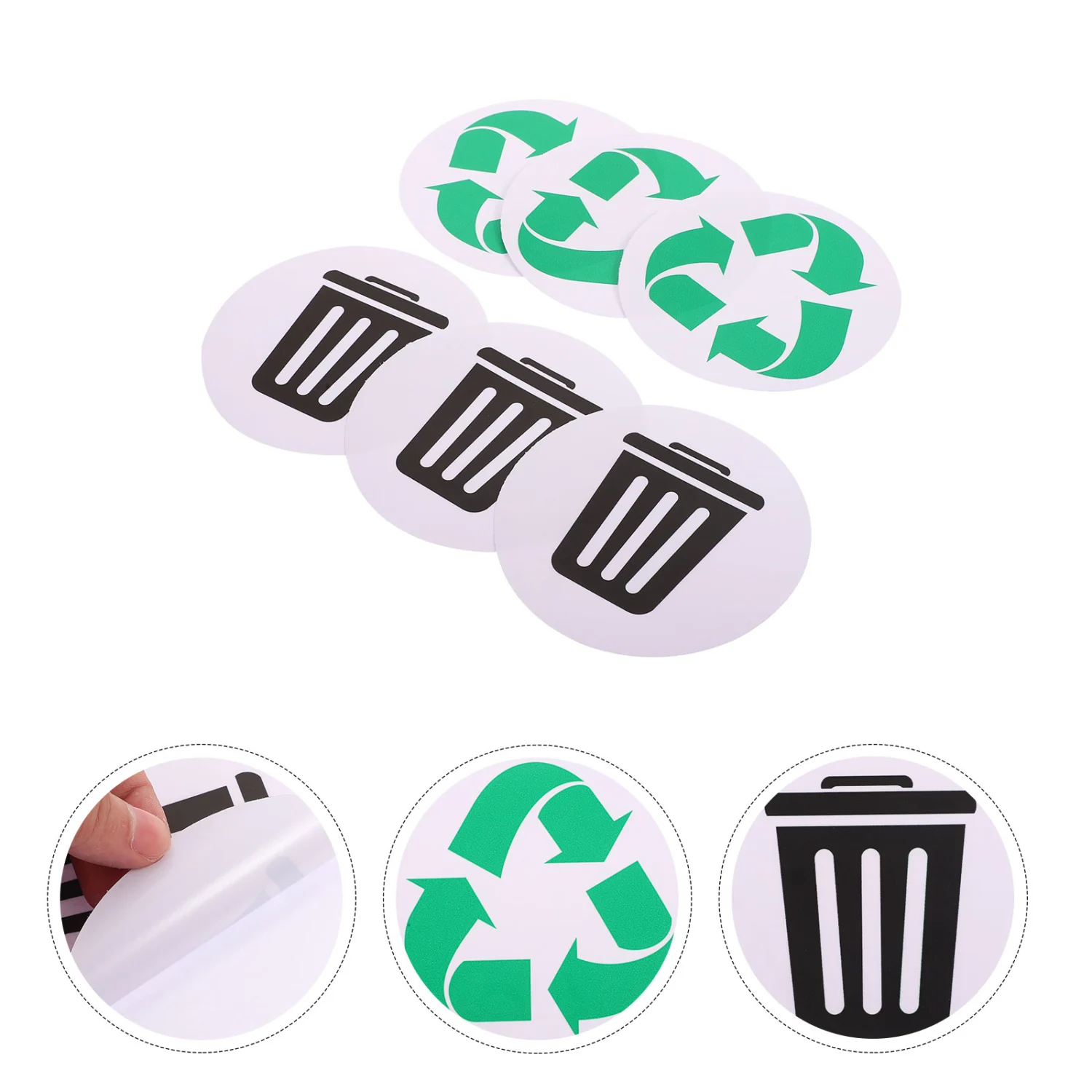 6pcs Garbage Classification Sign Stickers Recycle Stickers Trash Can Stickers