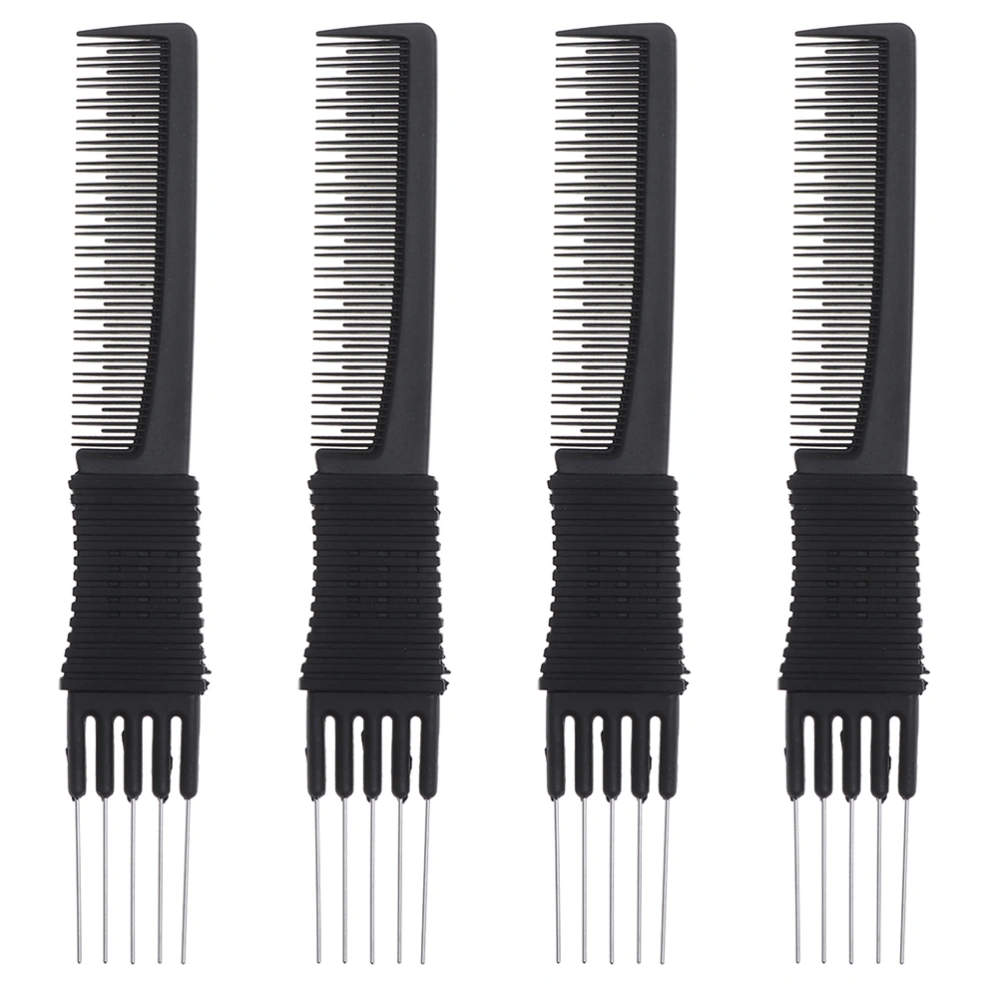 4pcs Steel Needle Tail Comb Multifunctional Hair Styling Comb Hair Hairdressing Comb for Home Barbershop