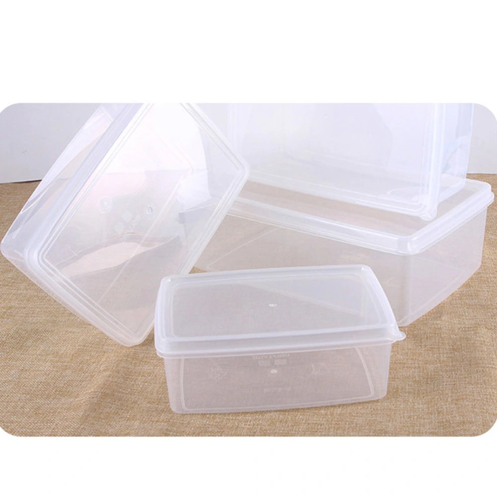 2.1L Single Layer Plastic Crisper Rectangular Transparent Storage Box Dry Food Storage Container with Lid for Home Kitchen Bar