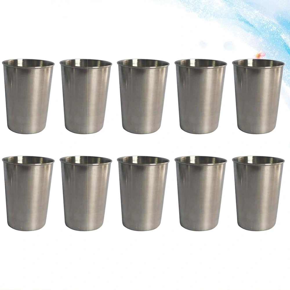 10 Pcs Stainless Steel Cups Anti-drop Shatterproof Drinking Cups Metal Wine Cups for Kids and Adults (70ml)