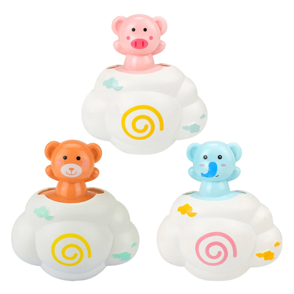 3pcs Baby Bath Toys Hidden Animal Squirt Cloud Adorable Sprinkling Toys Water Shower Tub Floating Toy for Toddler Bathing(Elephant, Pig, Bear, 1pc for Each Pattern)