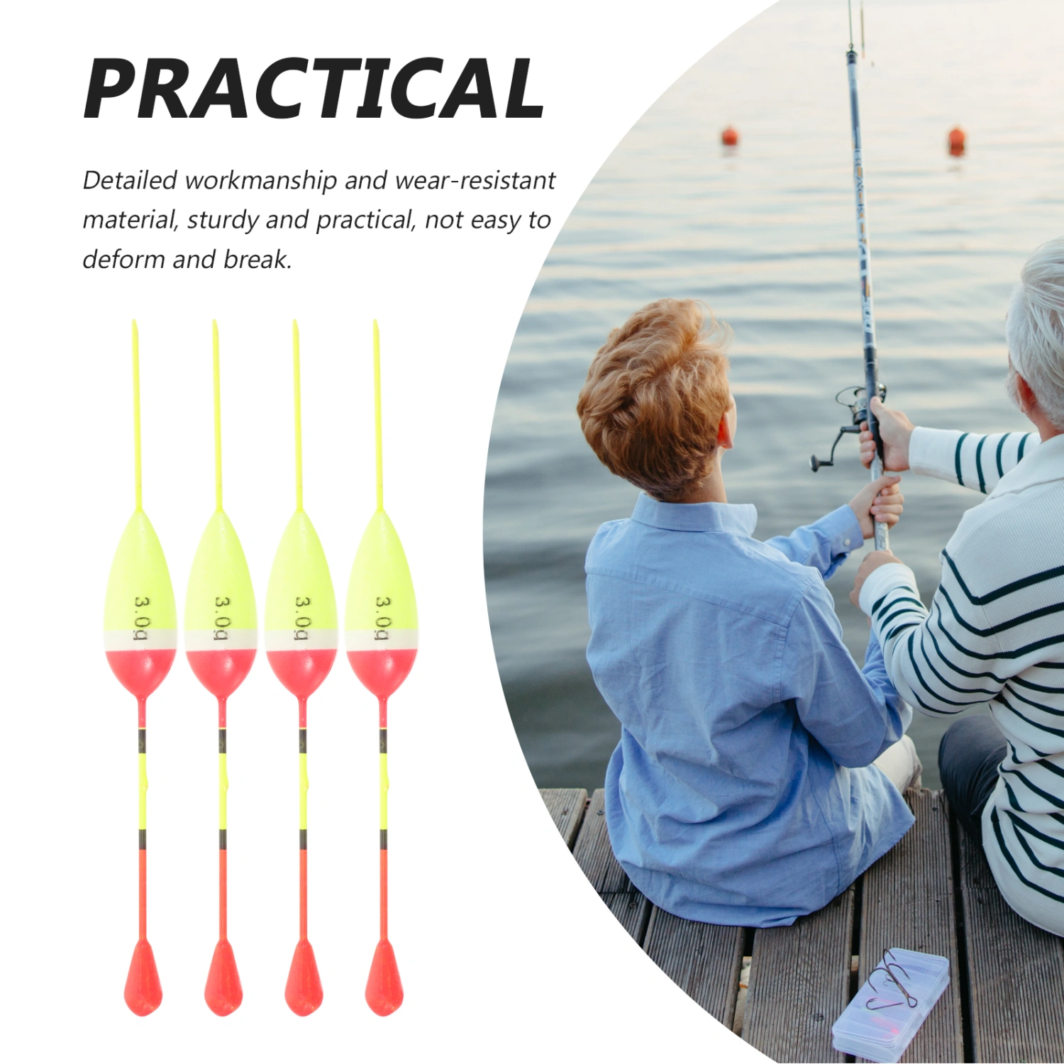50Pcs Fishing Bobbers Fishing Floats Professional Fishing Tools Small Fishing Bobbers Weighted Bobbers