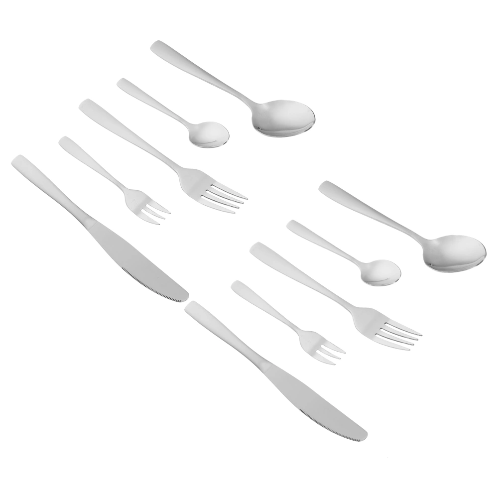 1 Set Stainless Steel Tableware Spoon Fork Cutter Set Home Tableware (Silver)