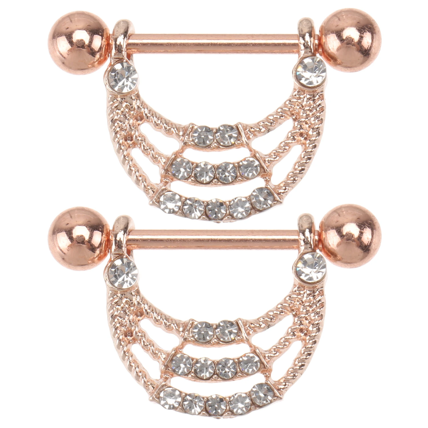 1Pair Fashion Nipples Ring Unique Body Piercing Jewelry Bright Nipples Ring