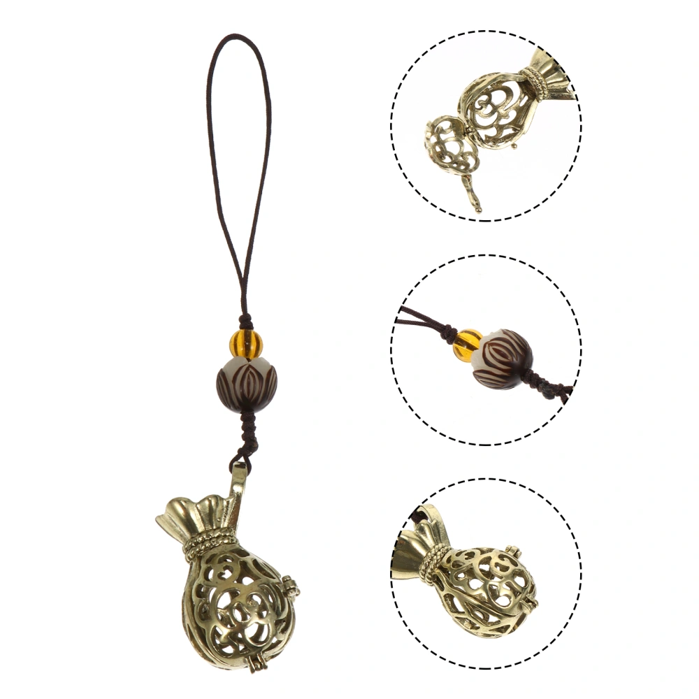 1pc Sachet Ball Pendant Decorative Hollow Lotus Imitation Pendant (Golden)