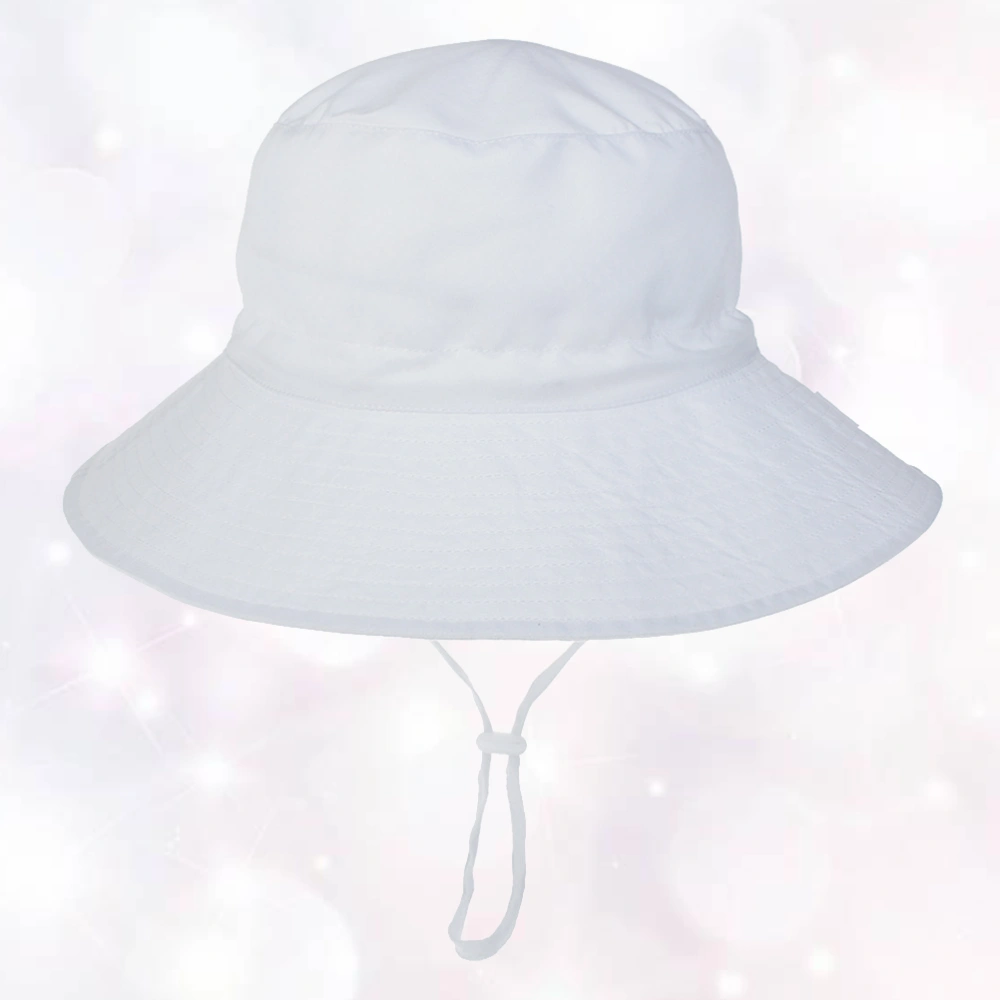 Quick-drying Sun Hat Practical Baby Fisherman Hat Dustproof Fisherman Breathable for Kids Children (White)