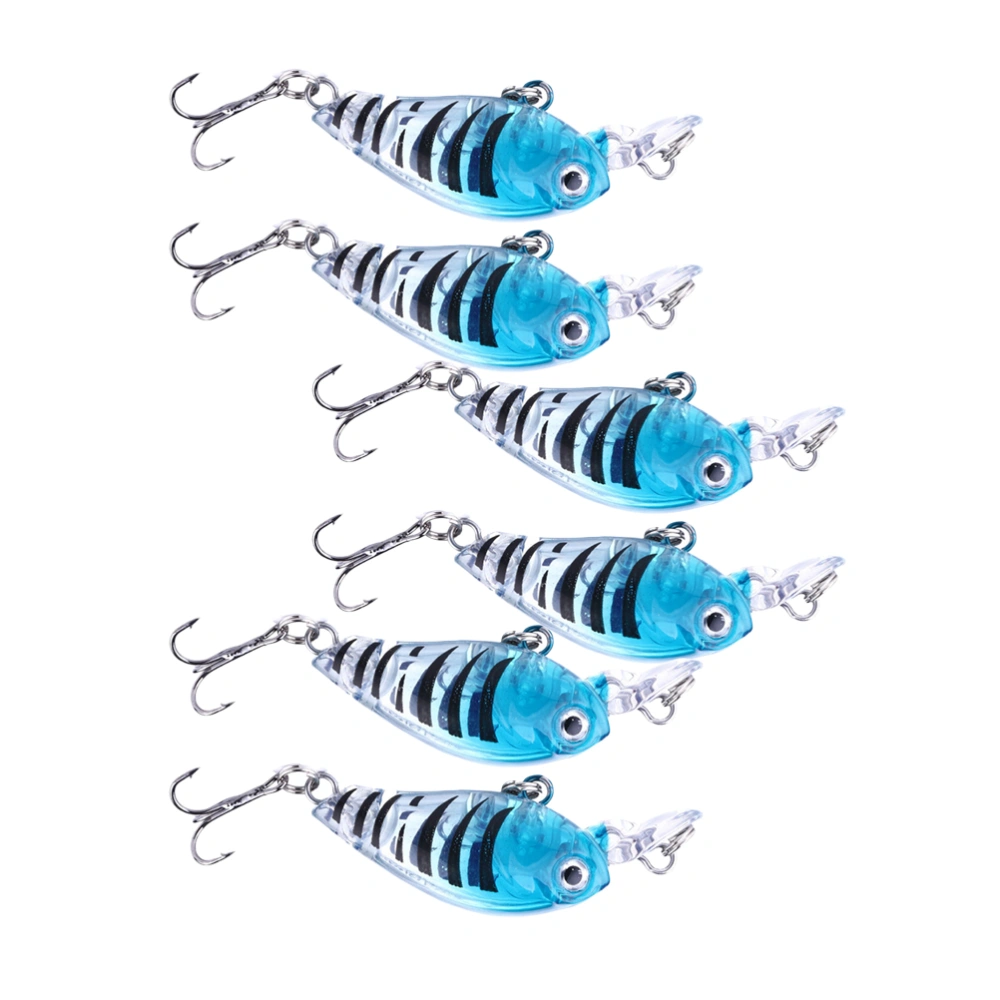 6pcs Fishing Baits Colorful Mini Artificial Fake Hard Fishing Lure for Outdoor (4g, 4.5cm Number 8 Color Pattern)