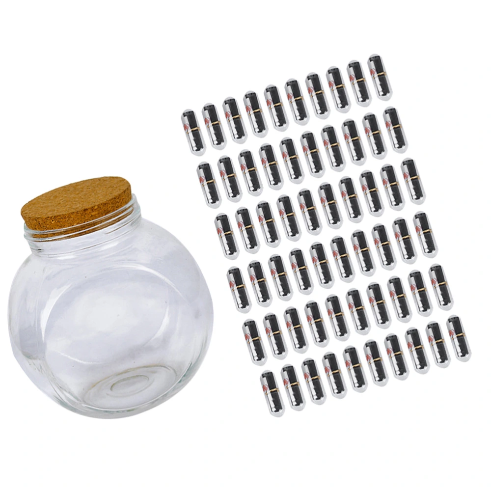 Capsule Wishing Bottle Set Glass Wish Jar Kit Chic Glass Wish Bottle Set Creative Wishing Bottle Set (Black)