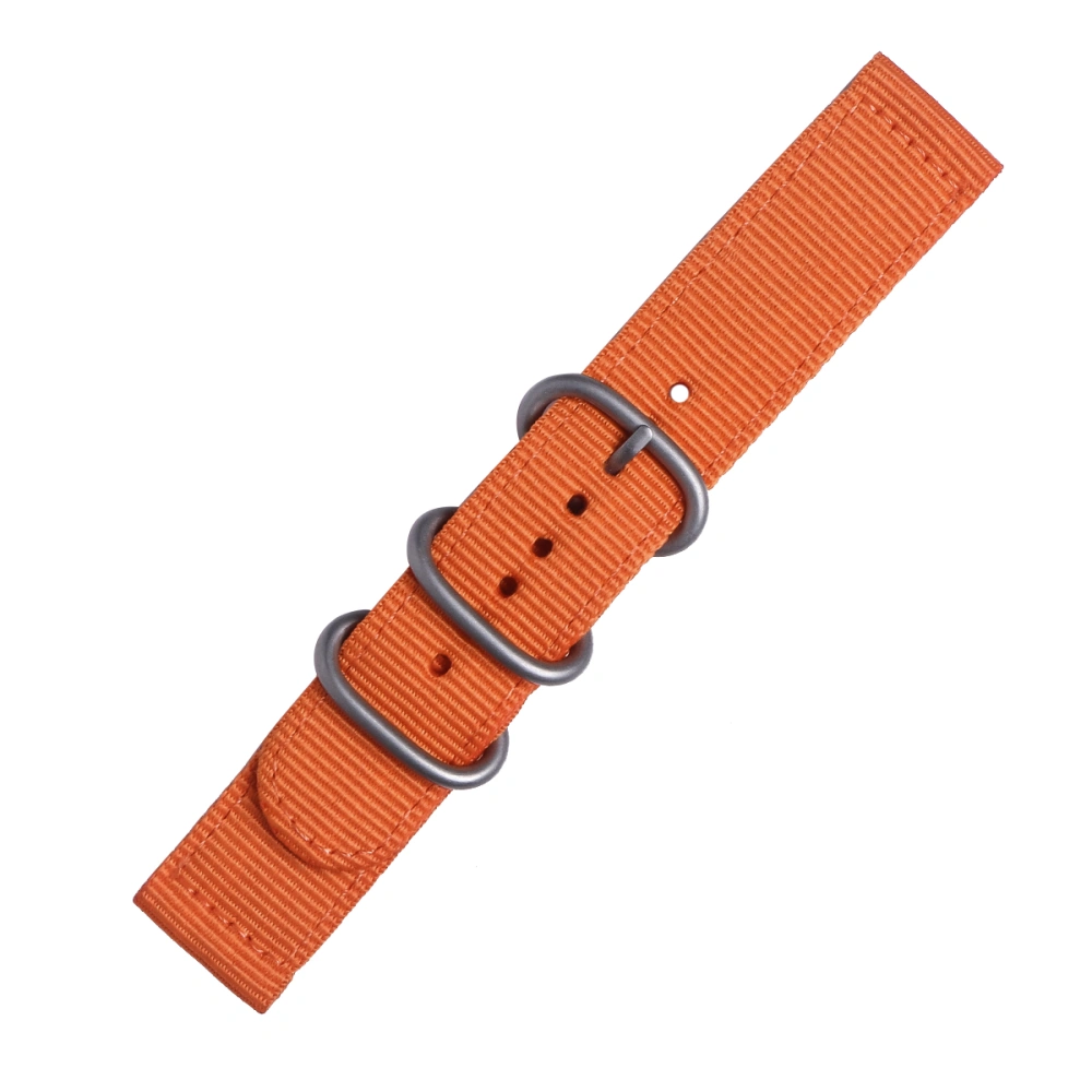 18mm Watch Strap Webbing Durable 2-Joint Nylon Watch Band Wristband for Watch Replacement (Orange)