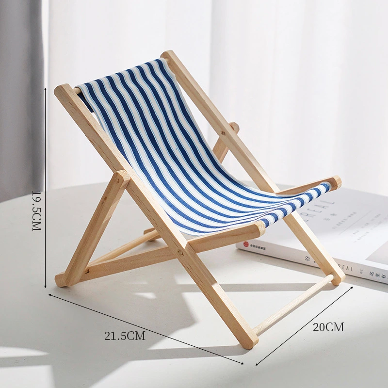 Artificial Beach Chair Model Landscape Wooden Beach Chair Mediterranean Style Decor