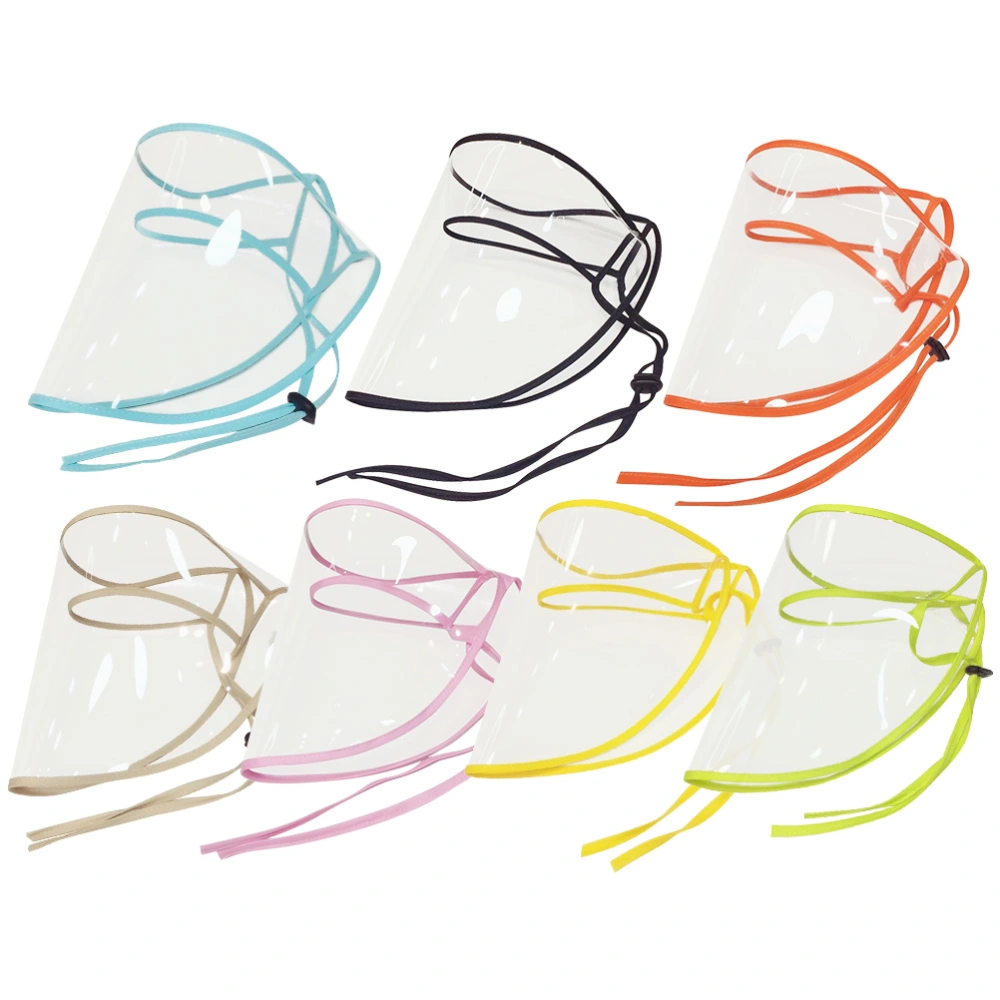 7PCS Full Anti-Spittle Protective Mask Anti-Splash Face Cover Windproof Mask for Outdoor Kitchen Fisherman Hat (Yellow, Green, Black, Pink, Blue, Orange, Beige)