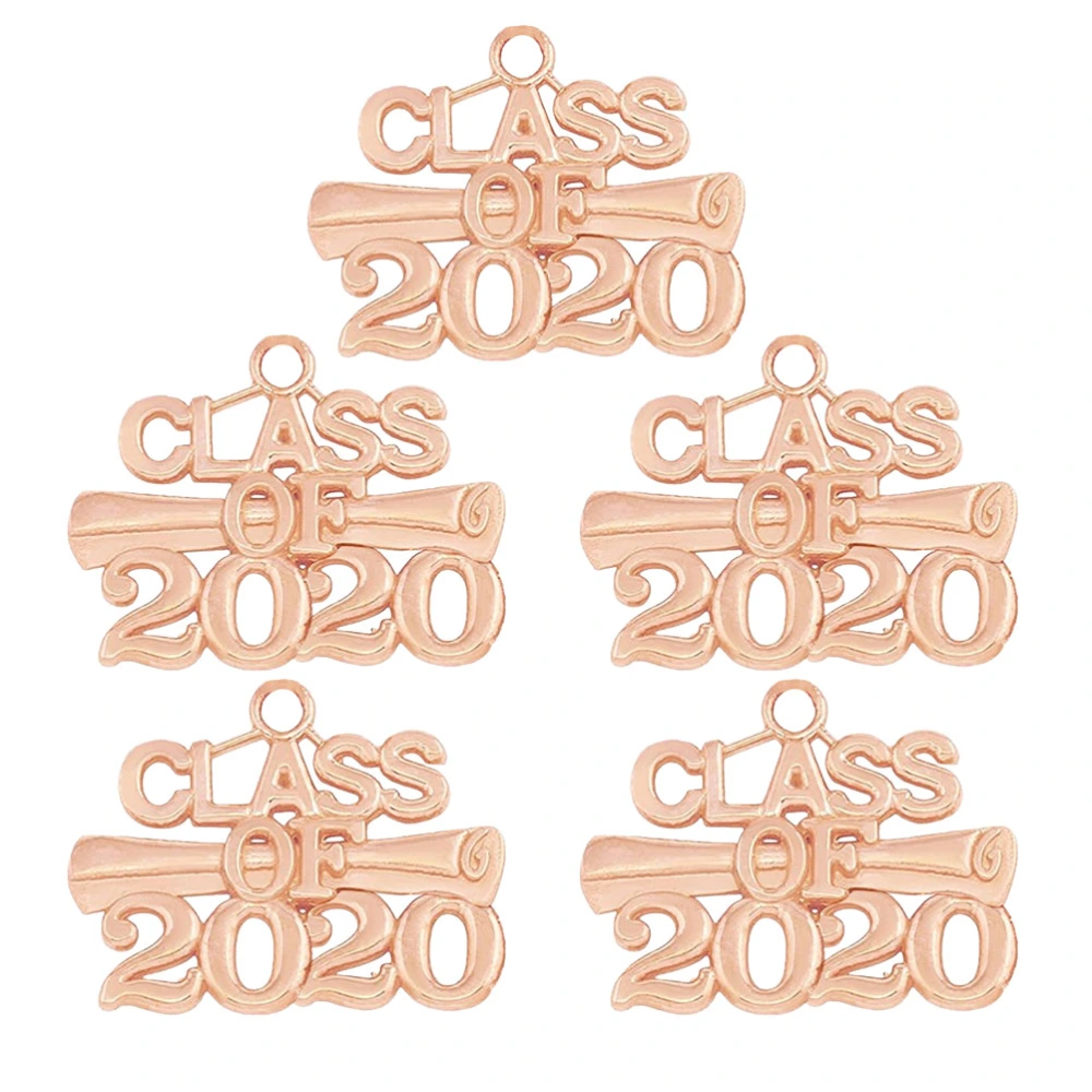 5pcs Graduation Hanging Pendant Creative Class 2020 Graduation Decor Pendant Souvenir Gift for Student Graduate Friend (Rose Gold)