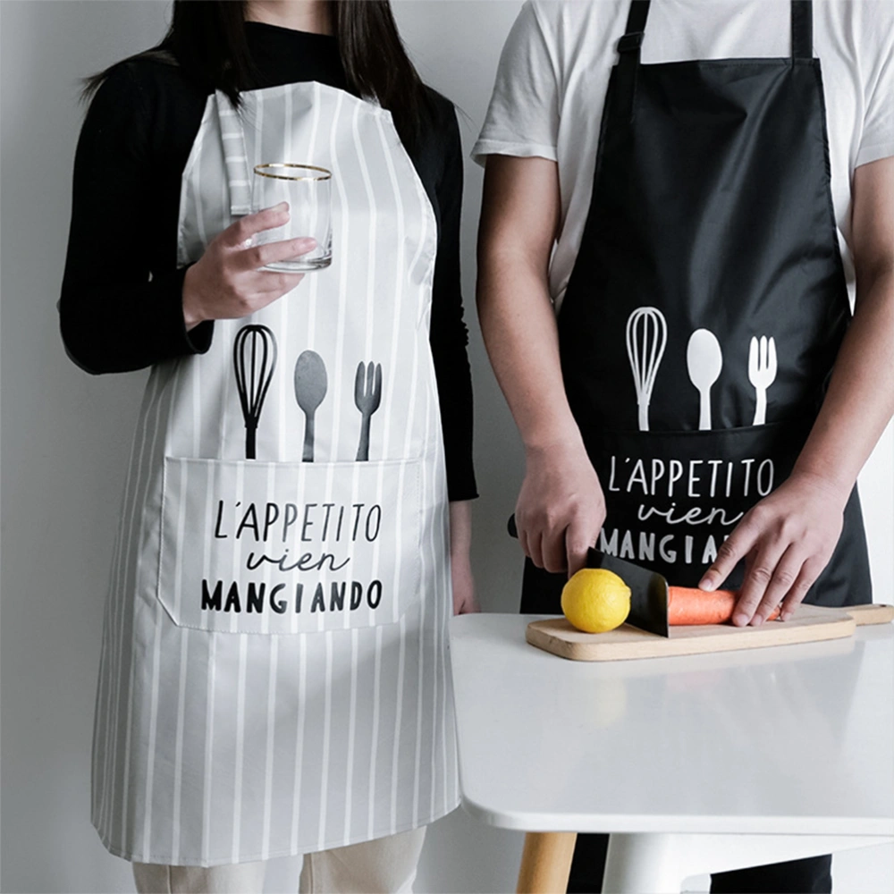 Practical PVC Waterproof Apron Simple Greaseproof Washable Apron Protective Home Accessories for Kitchen (Grey)