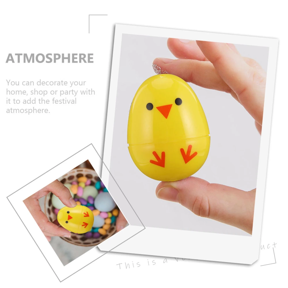 12pcs Easter Lottery Eggs Chick Designed Egg Adorns Practical Easter Supplies