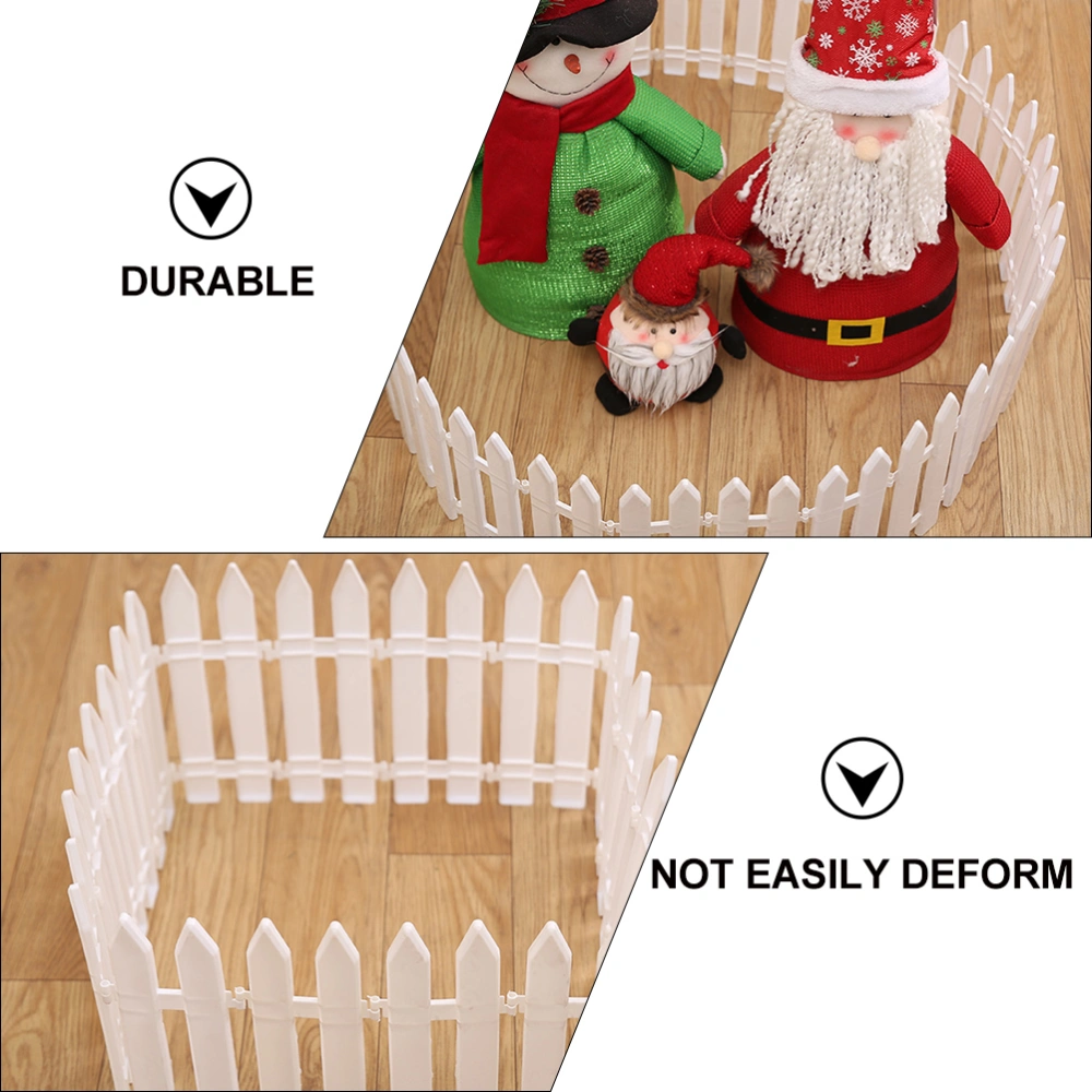 10Pcs White Plastic Fence Christmas Xmas Tree Wedding Party Fence Decoration