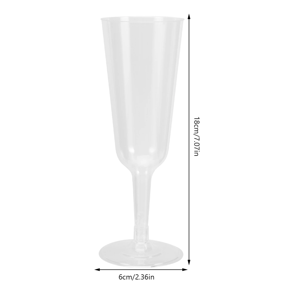 10Pcs Plastic Champagne Goblets Transparent Wine Cups Multi-function Wine Goblets Disposable Cups