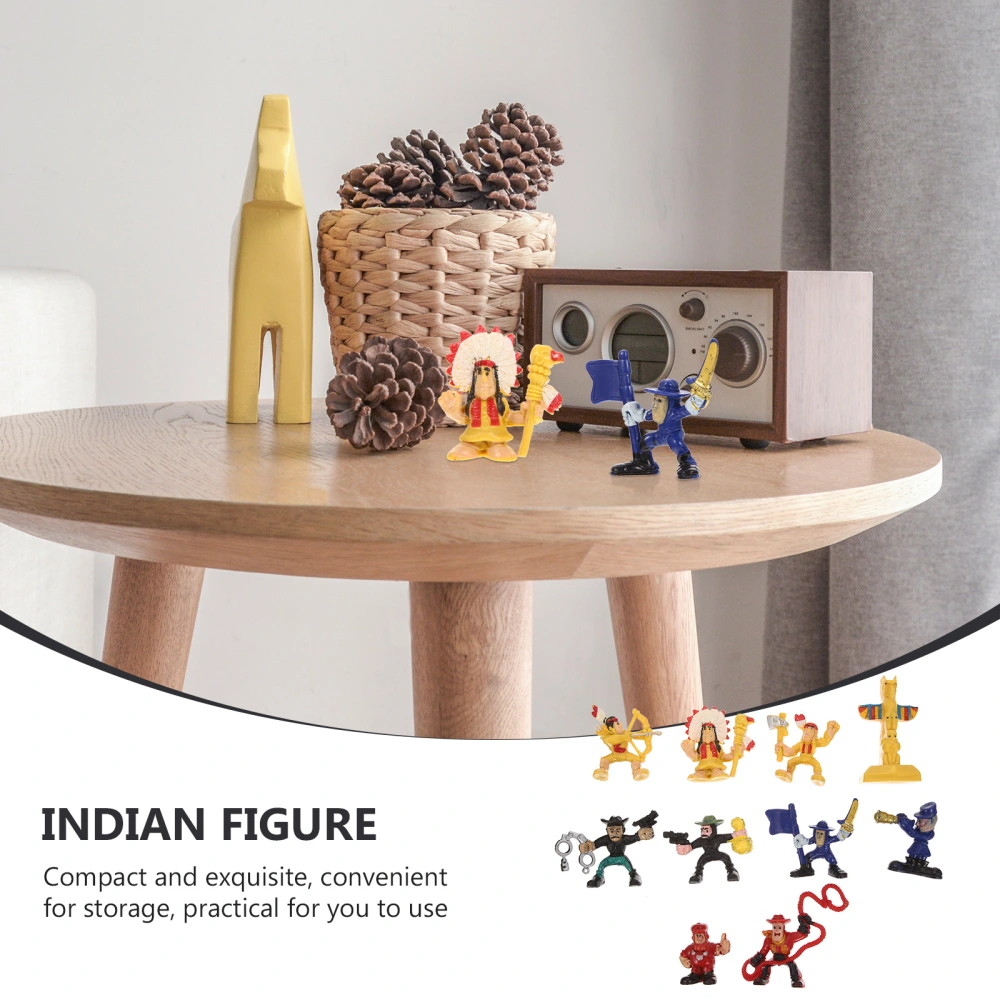 1 Set Simulation Indian Adornments Indian Cowboy Models Plastic Indian Figure Toys