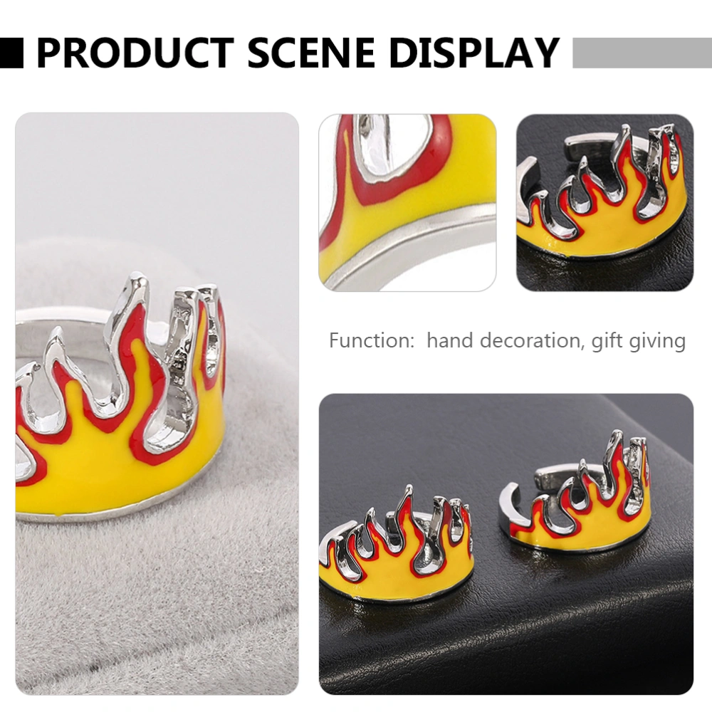 Hip Hop Finger Ring Decorative Open Finger Ring Decor Fire Ring Jewelry